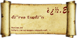 Árva Eugén névjegykártya